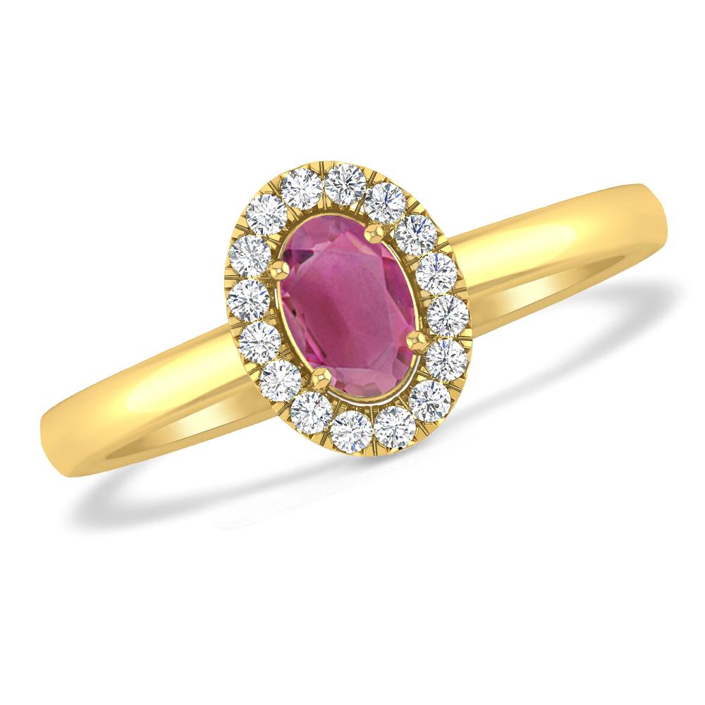 Yellow Gold - Pink Tourmaline