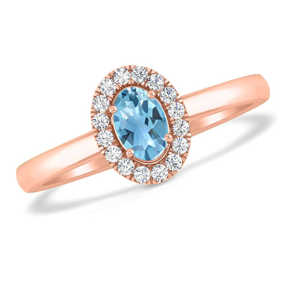 Rose Gold - Blue Topaz