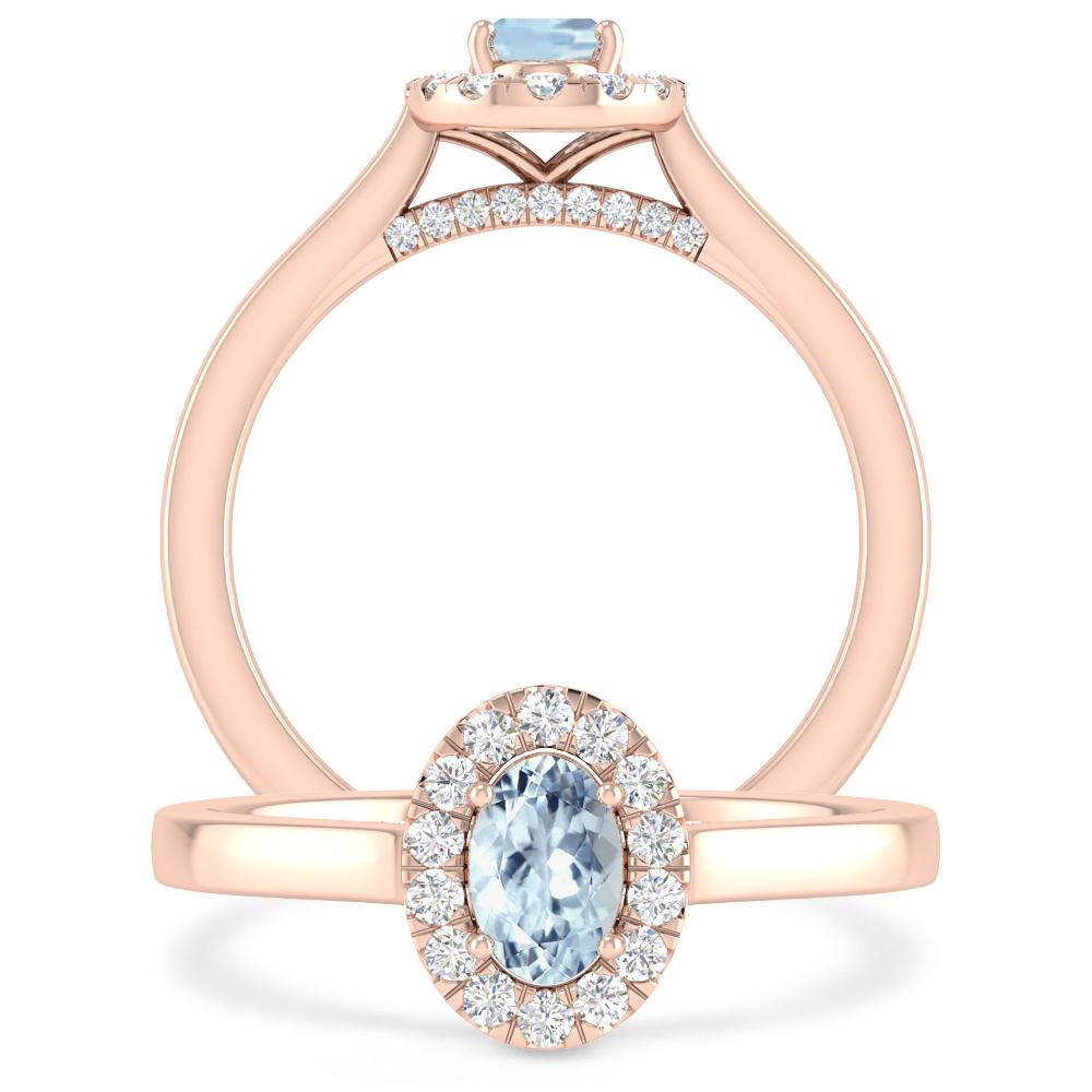 Rose Gold - Aquamarine