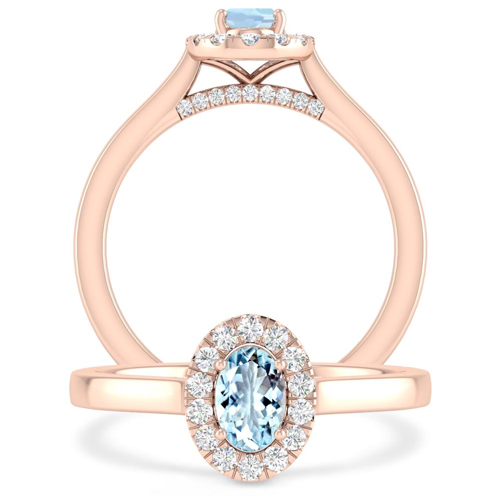 Rose Gold - Aquamarine