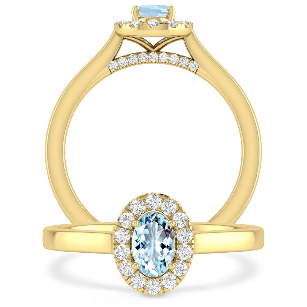 Yellow Gold - Aquamarine