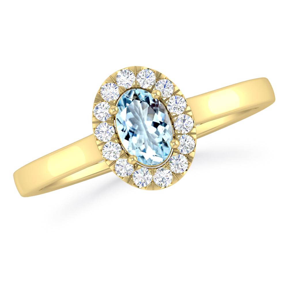 Yellow Gold - Aquamarine