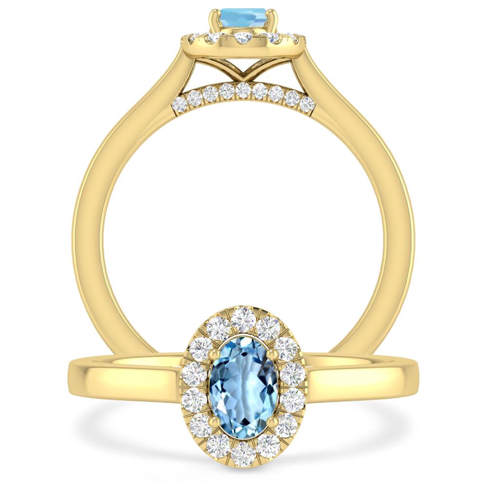 Yellow Gold - Aquamarine