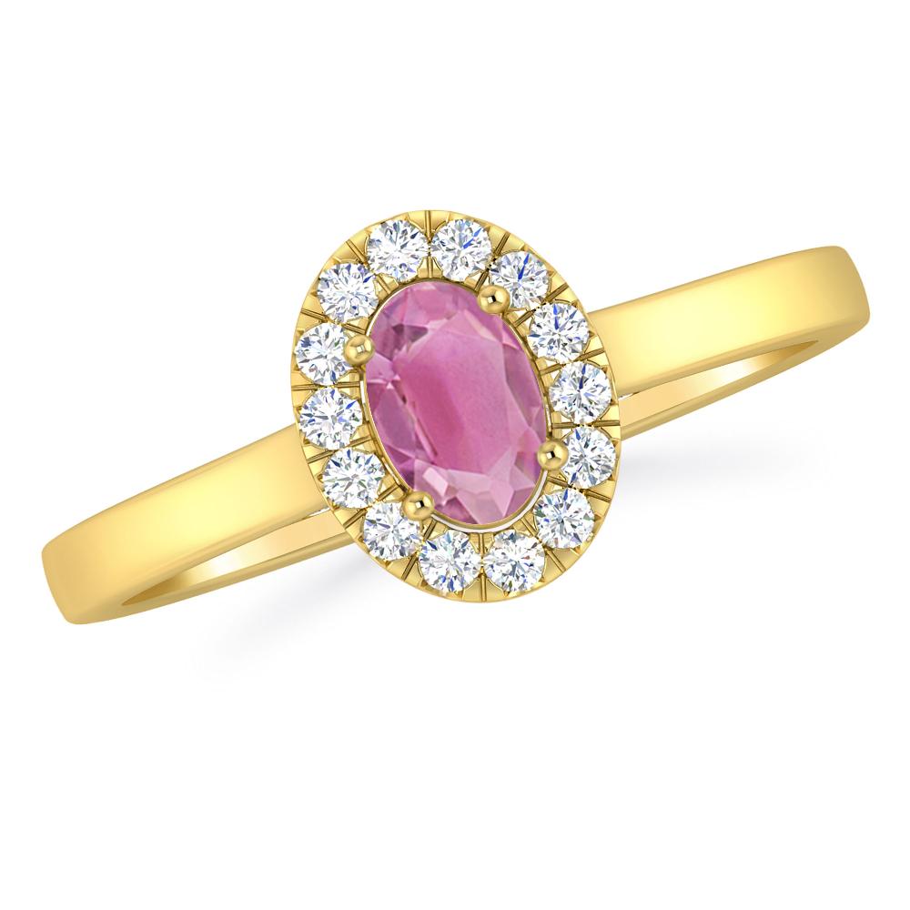 Yellow Gold - Pink Tourmaline