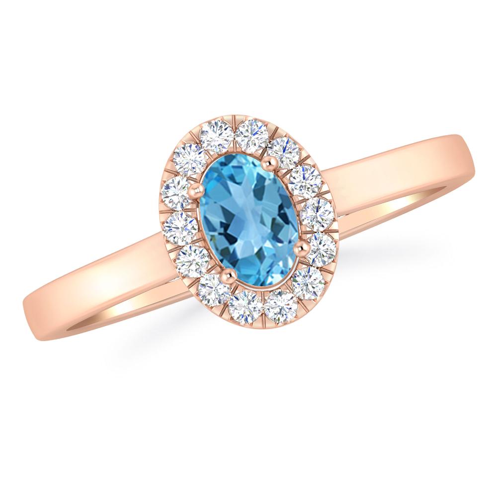 Rose Gold - Blue Topaz