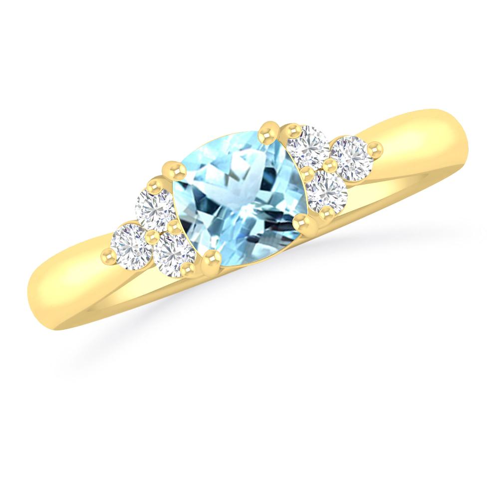 Yellow Gold - Aquamarine