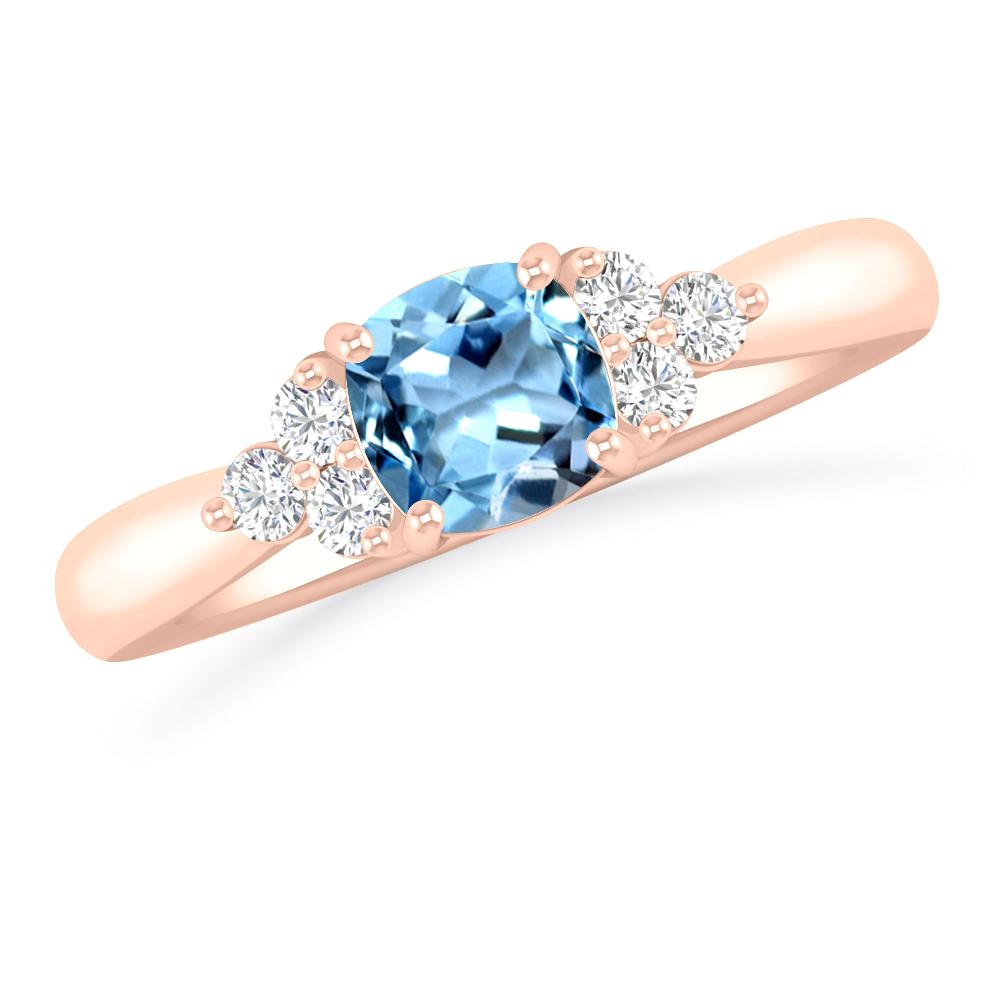 Rose Gold - Aquamarine