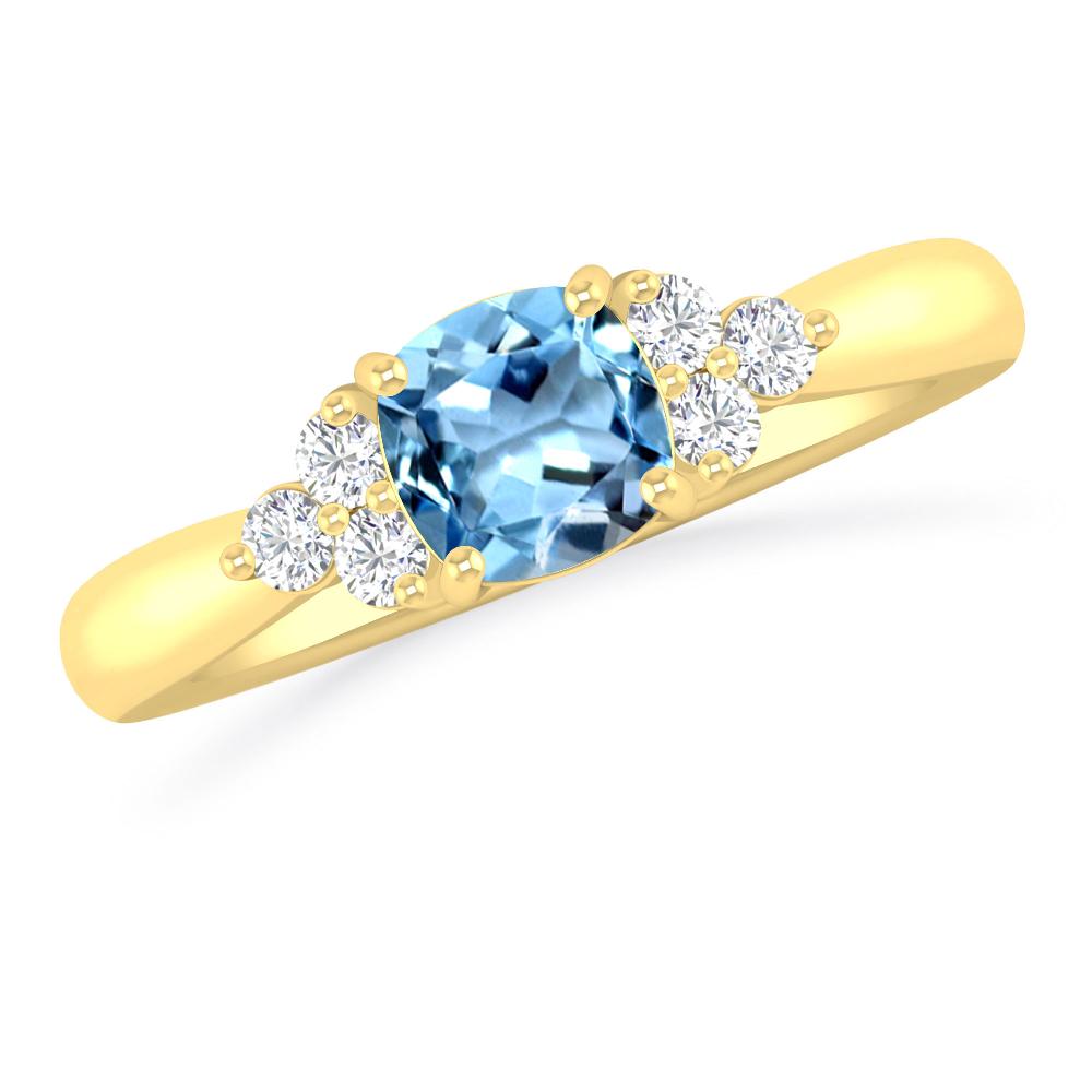 Yellow Gold - Aquamarine