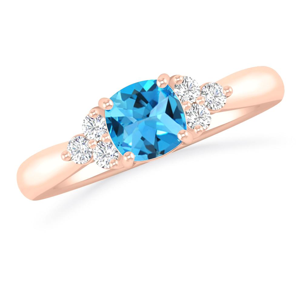 Rose Gold - Blue Topaz
