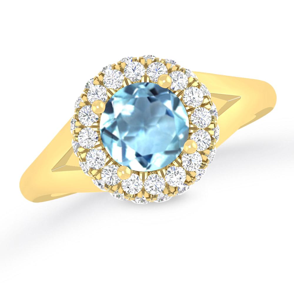 Yellow Gold - Aquamarine