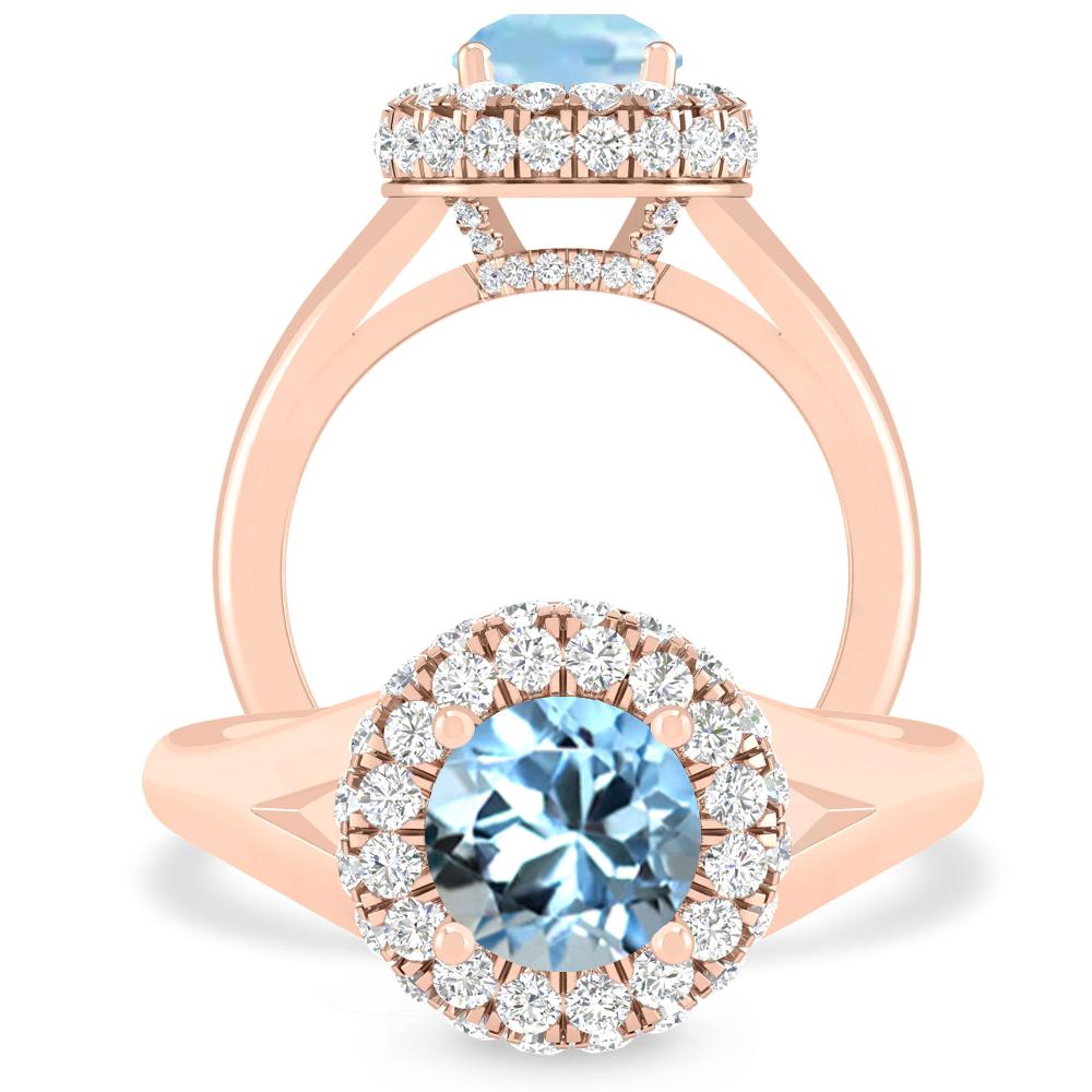 Rose Gold - Aquamarine