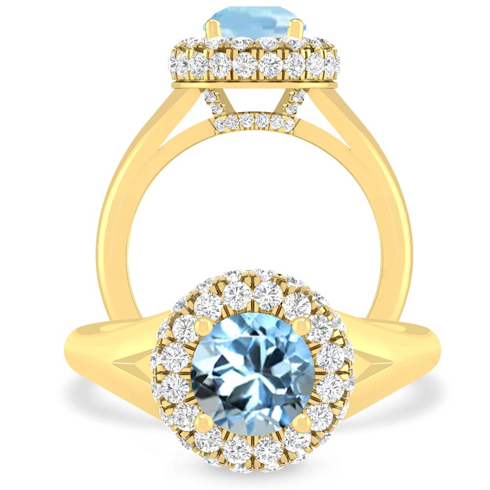 Yellow Gold - Aquamarine