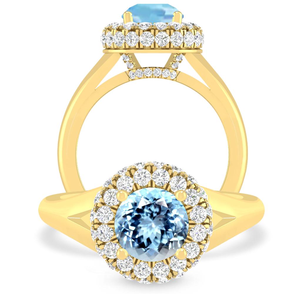 Yellow Gold - Aquamarine