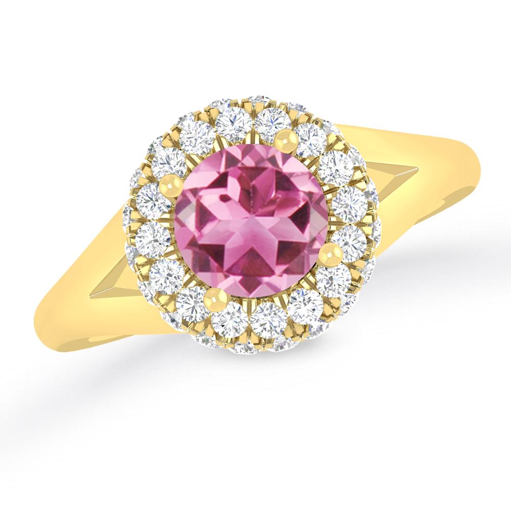 Yellow Gold - Pink Tourmaline