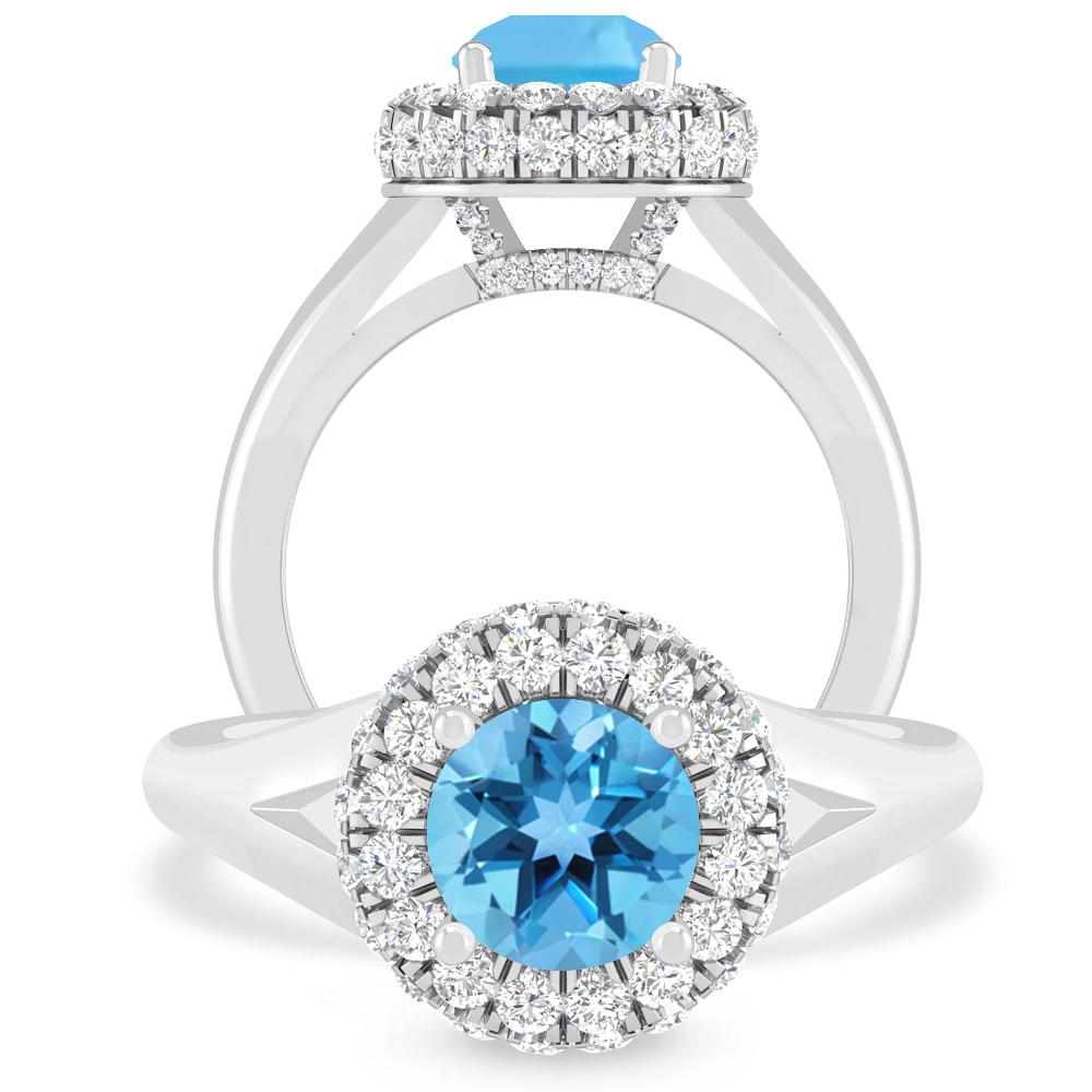 White Gold - Blue Topaz