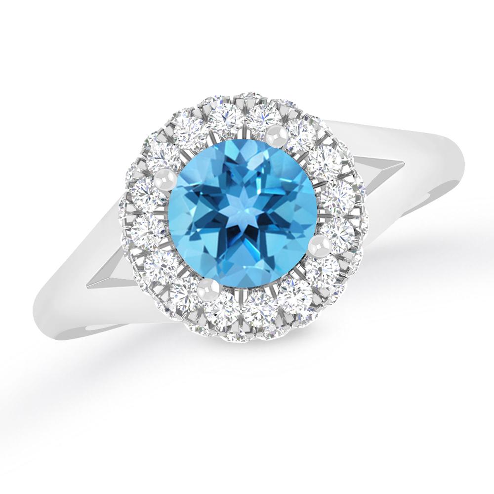 White Gold - Blue Topaz