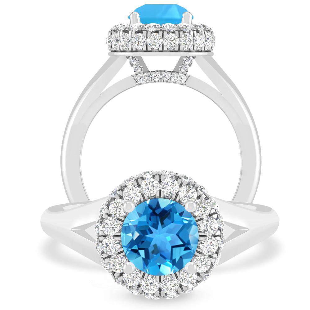 White Gold - Blue Topaz