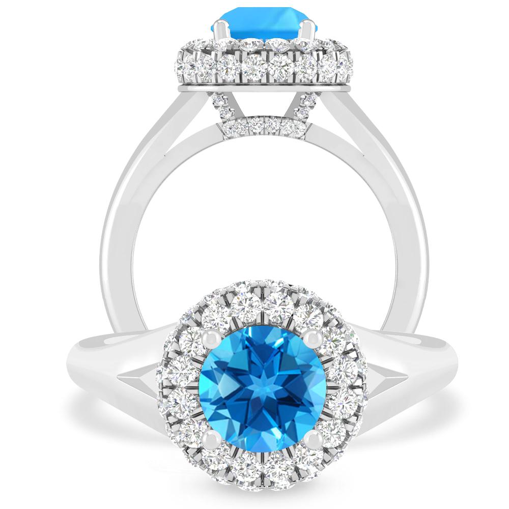 White Gold - Blue Topaz