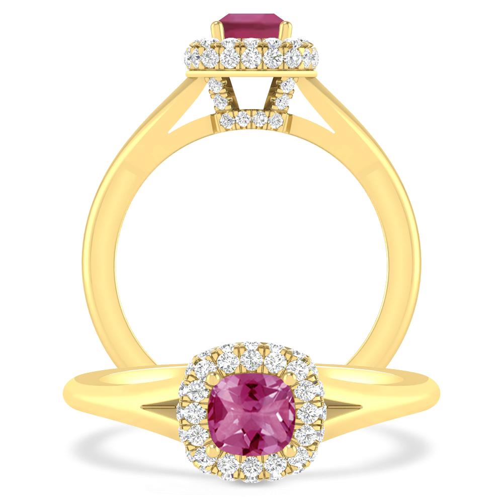 Yellow Gold - Pink Tourmaline