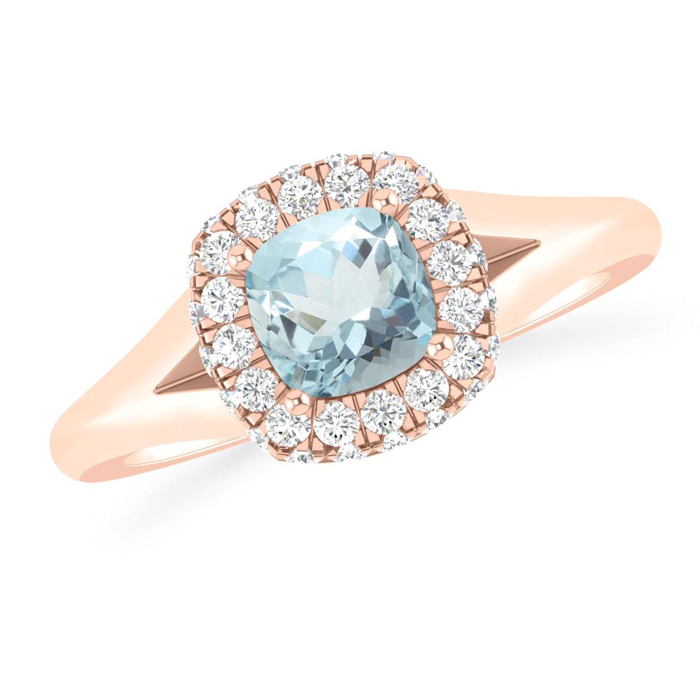 Rose Gold - Aquamarine