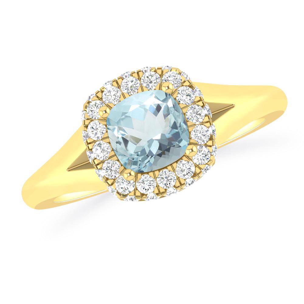 Yellow Gold - Aquamarine
