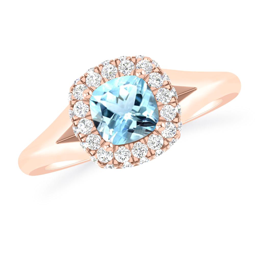 Rose Gold - Aquamarine