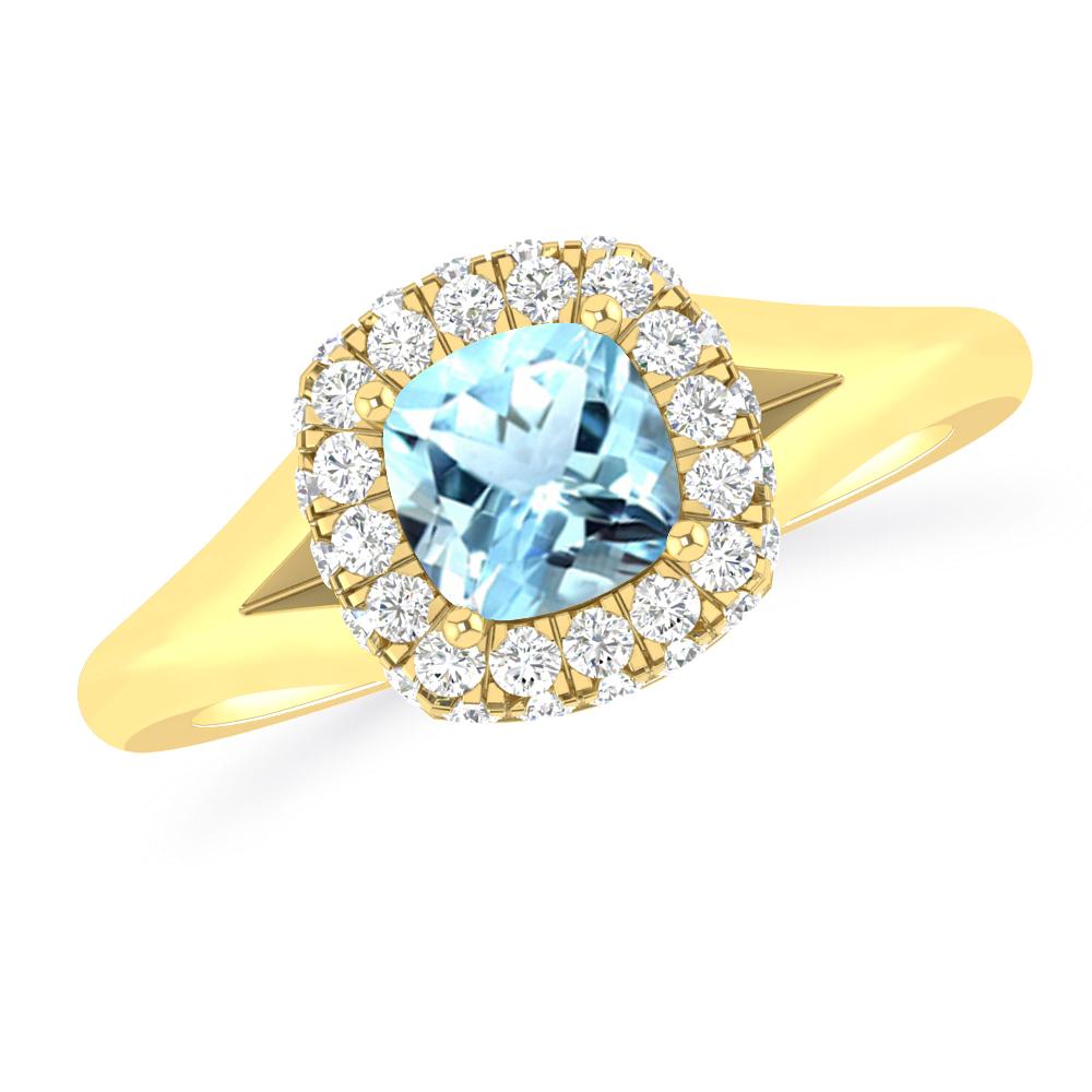 Yellow Gold - Aquamarine
