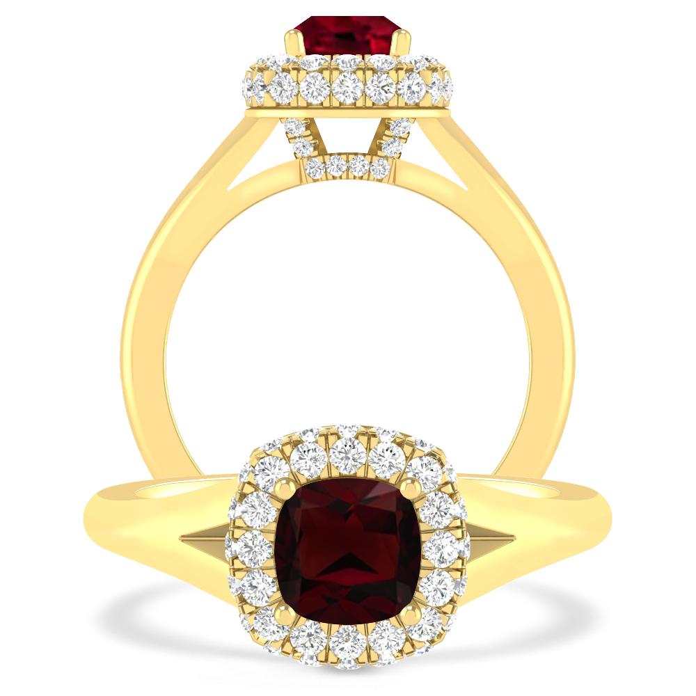 Yellow Gold - Garnet