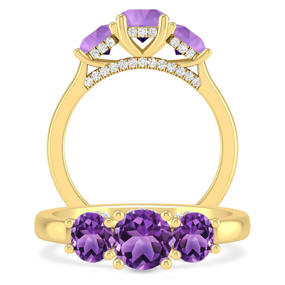 Yellow Gold - Amethyst