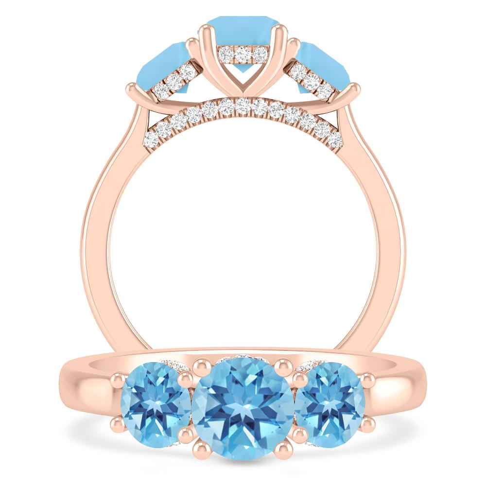 Rose Gold - Blue Topaz