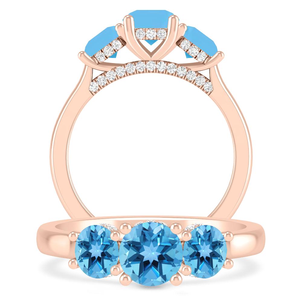 Rose Gold - Blue Topaz