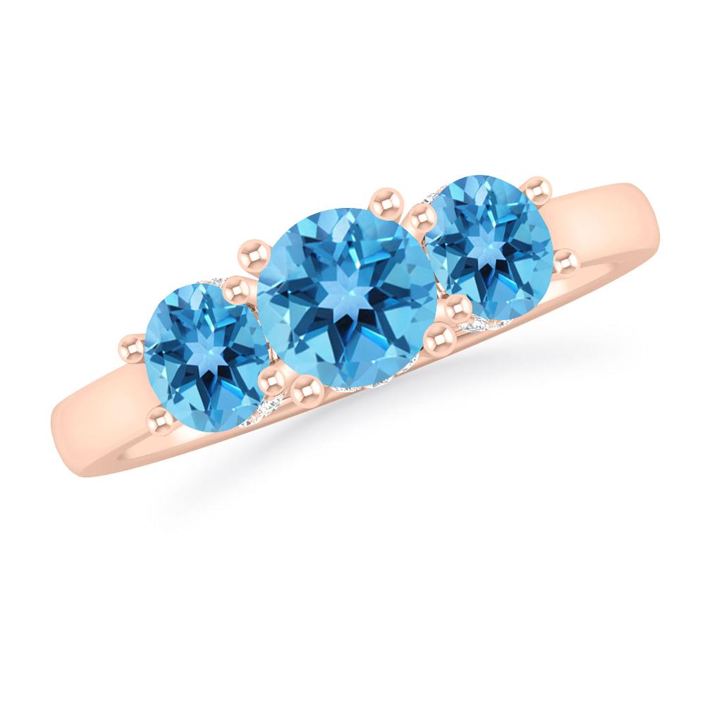 Rose Gold - Blue Topaz