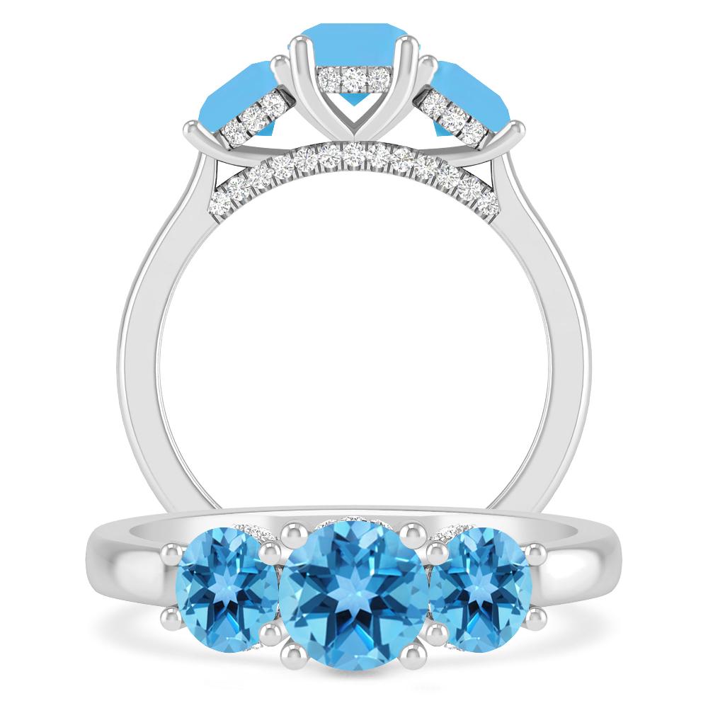 White Gold - Blue Topaz