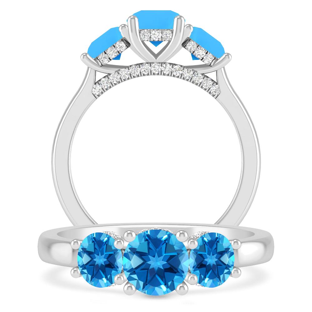 White Gold - Blue Topaz