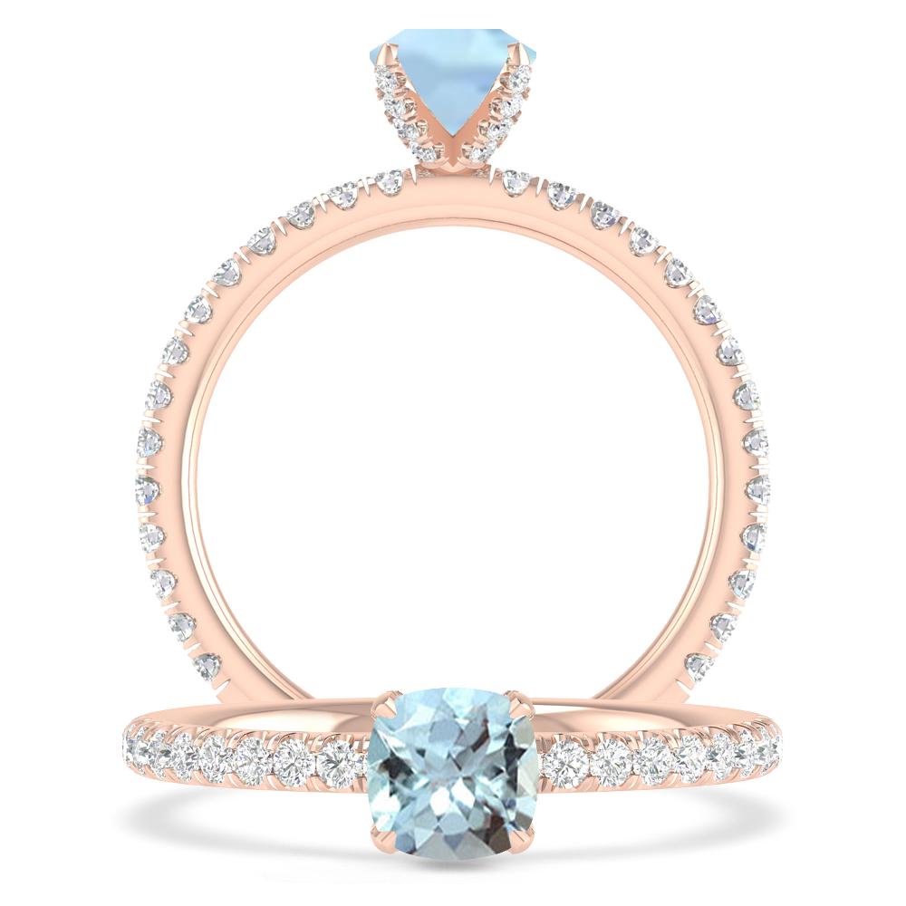 Rose Gold - Aquamarine