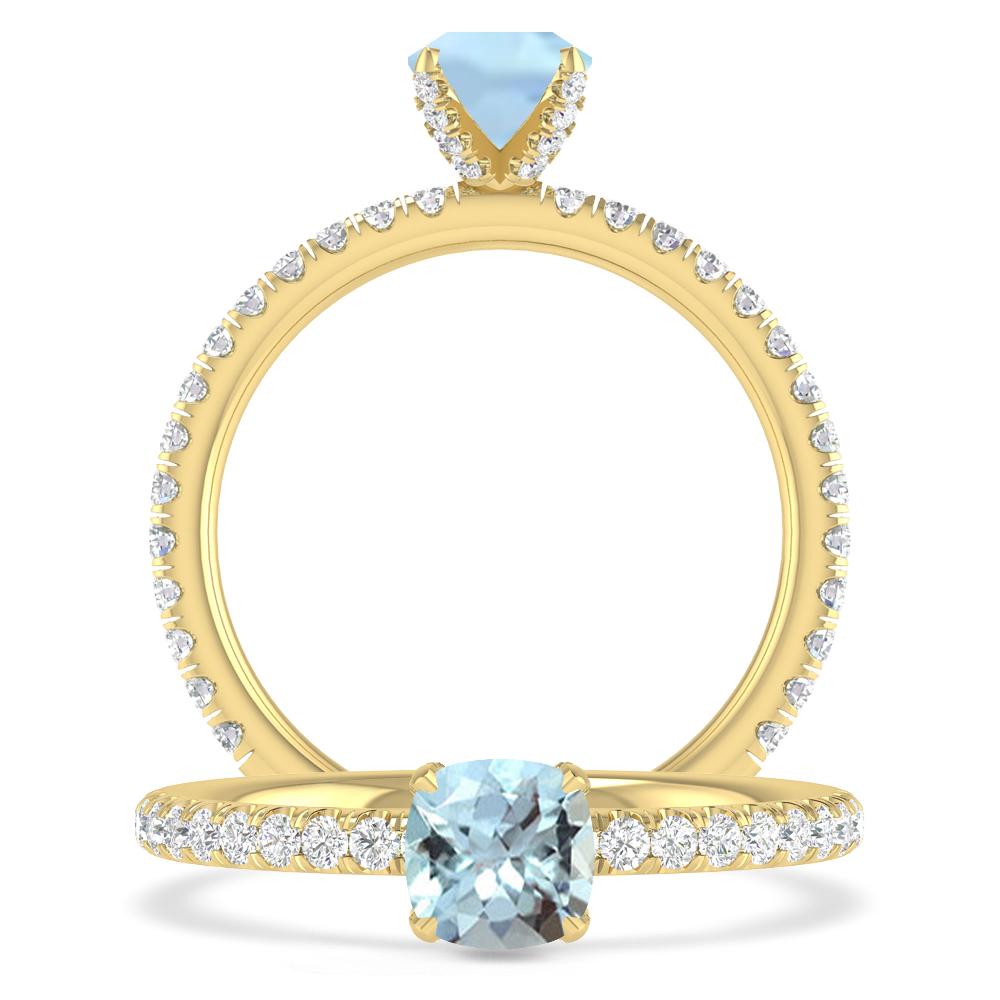 Yellow Gold - Aquamarine