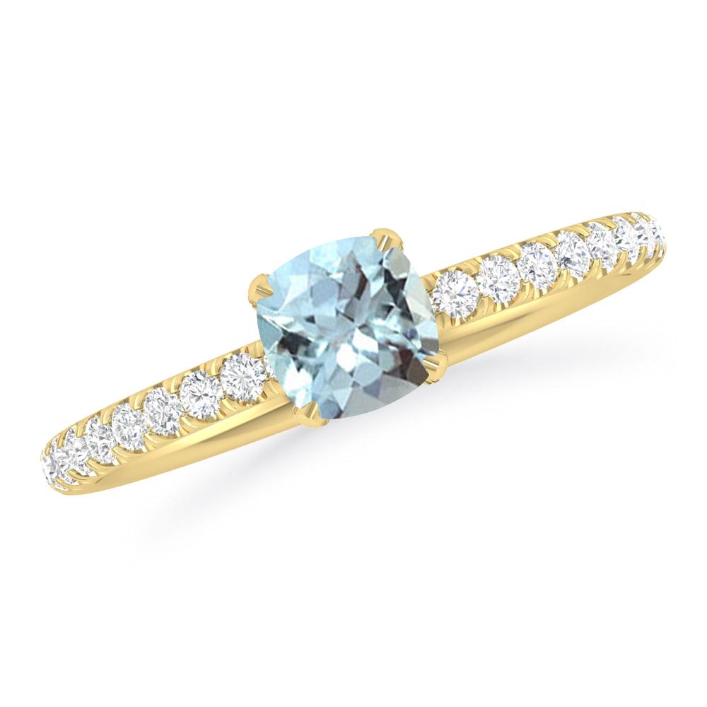 Yellow Gold - Aquamarine