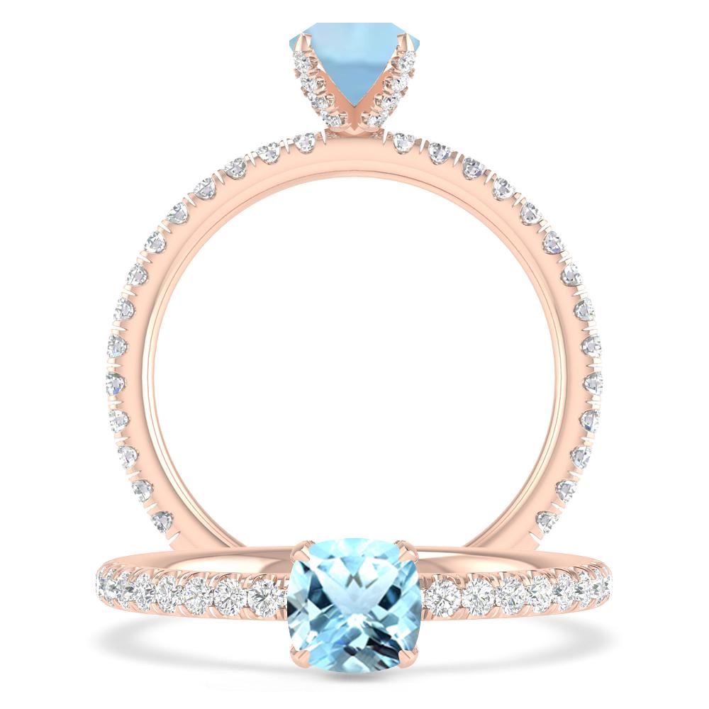 Rose Gold - Aquamarine