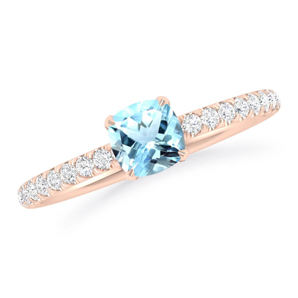 Rose Gold - Aquamarine