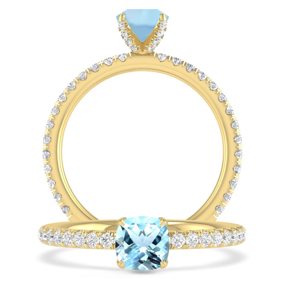 Yellow Gold - Aquamarine