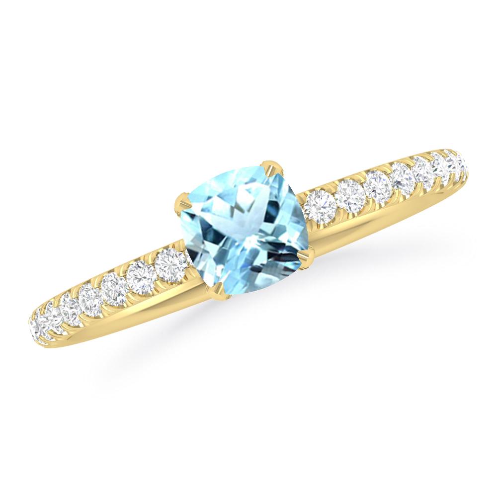 Yellow Gold - Aquamarine