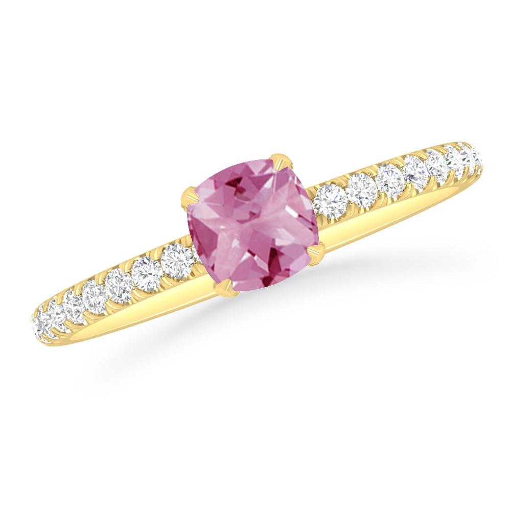 Yellow Gold - Pink Tourmaline