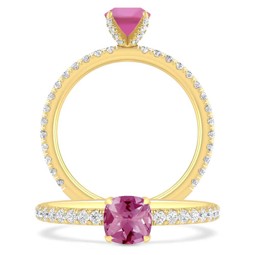 Yellow Gold - Pink Tourmaline