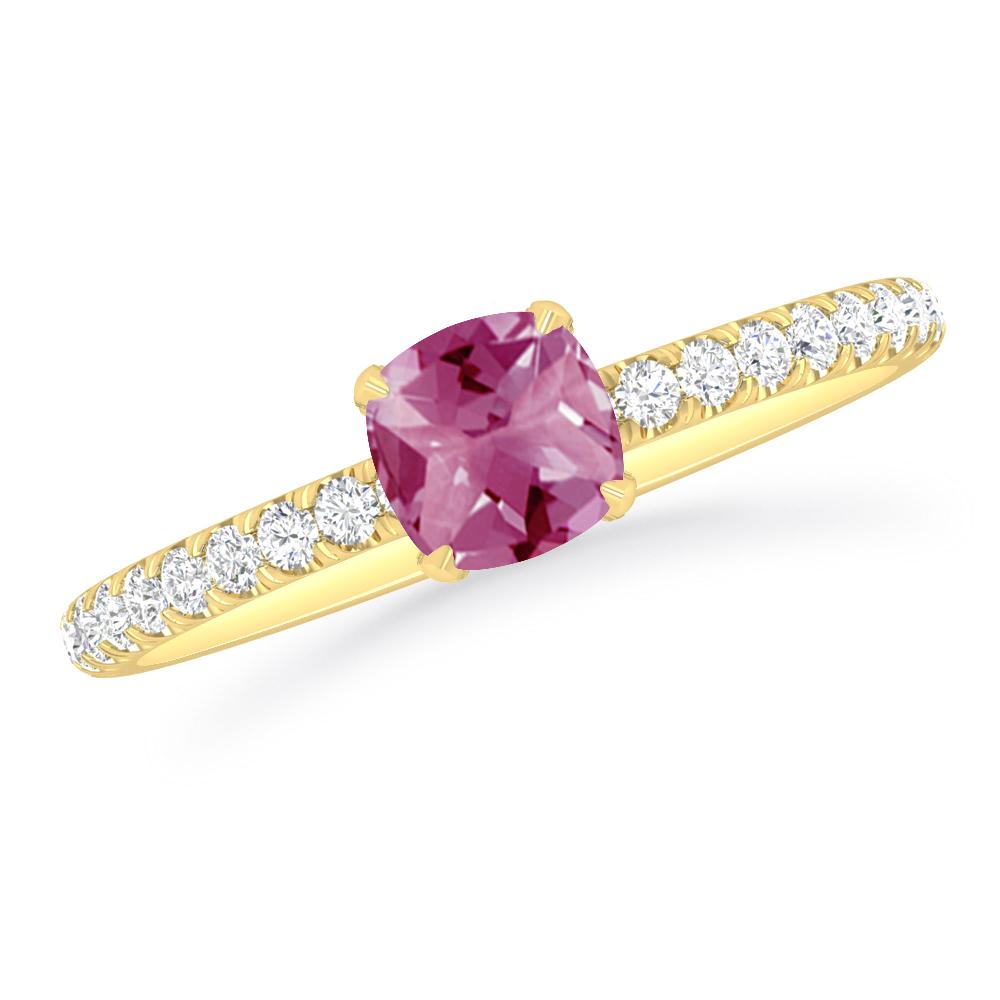 Yellow Gold - Pink Tourmaline