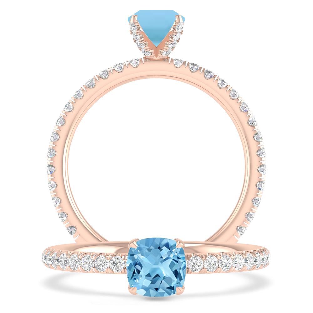 Rose Gold - Blue Topaz