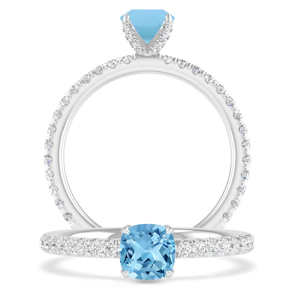 White Gold - Blue Topaz