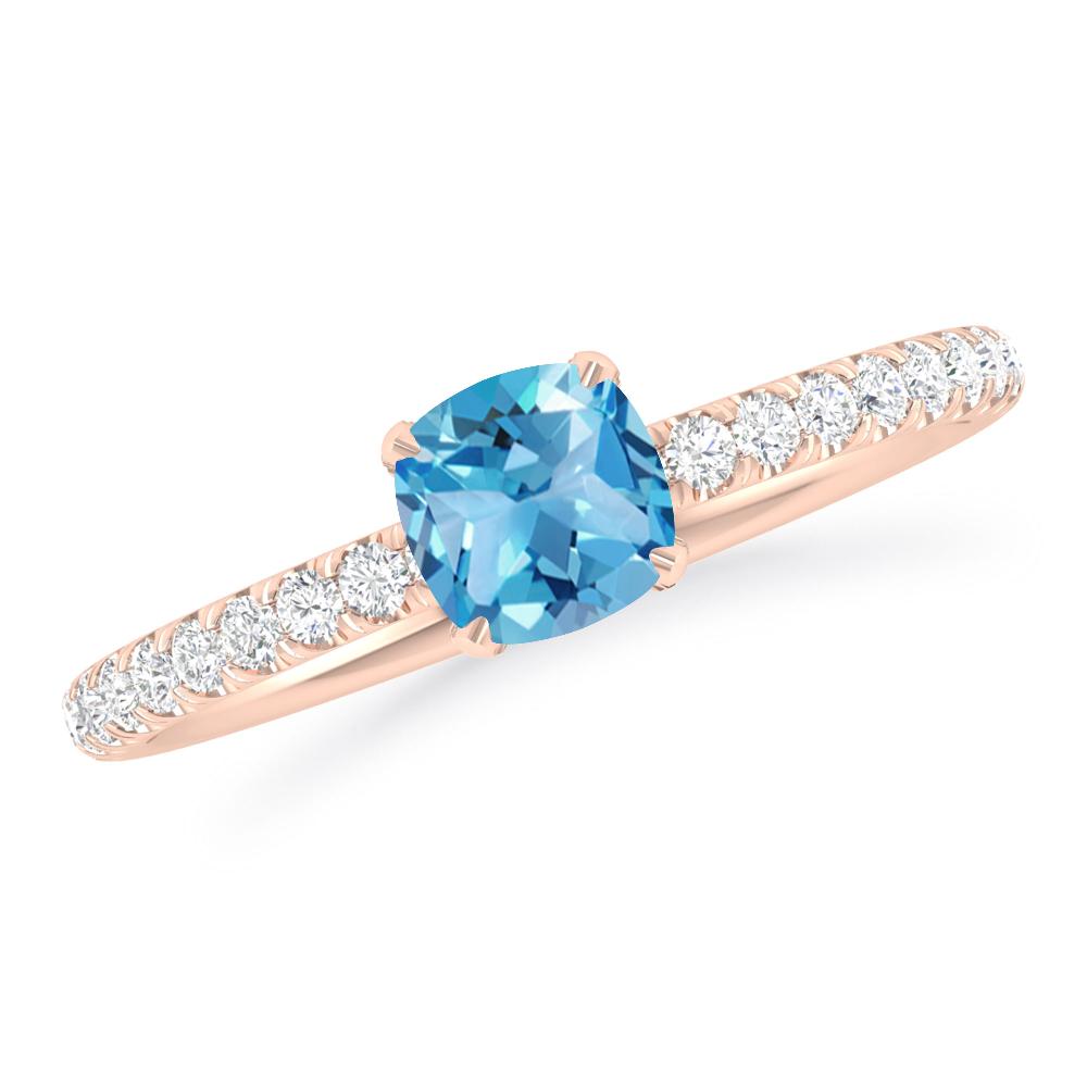 Rose Gold - Blue Topaz