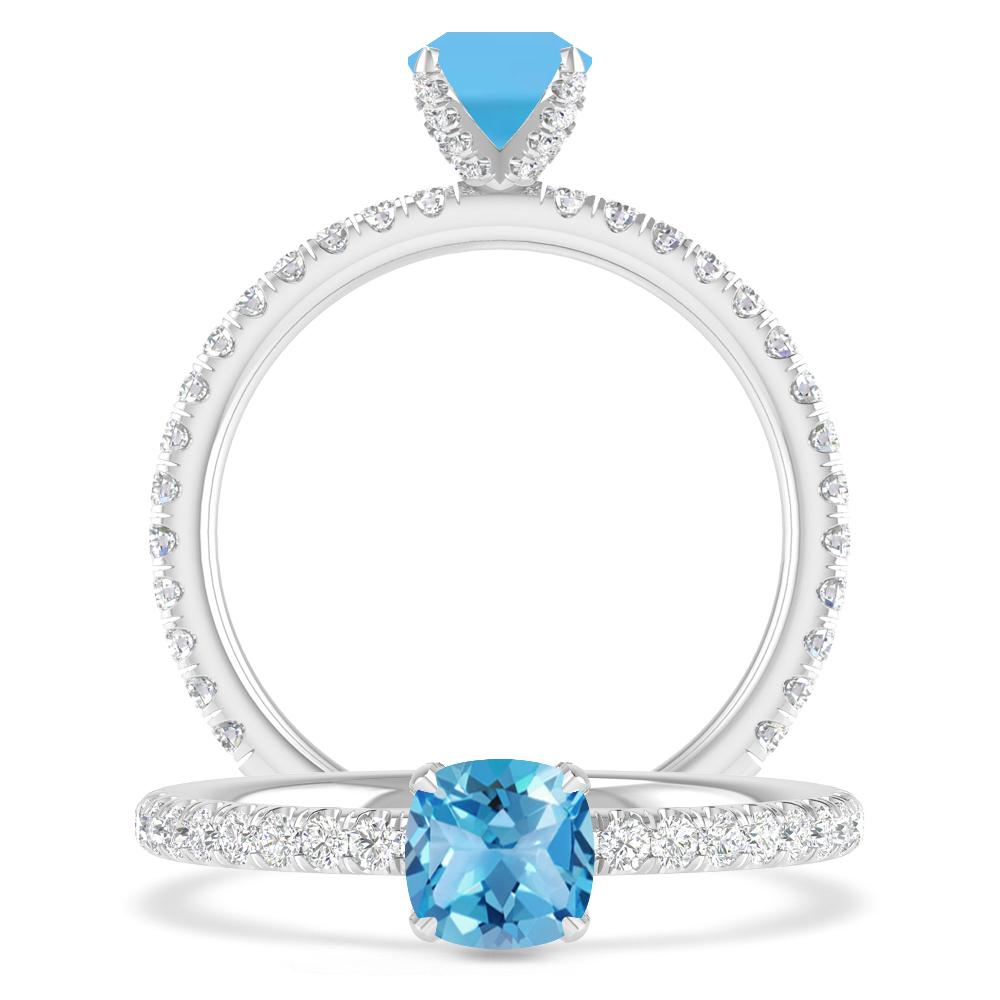 White Gold - Blue Topaz