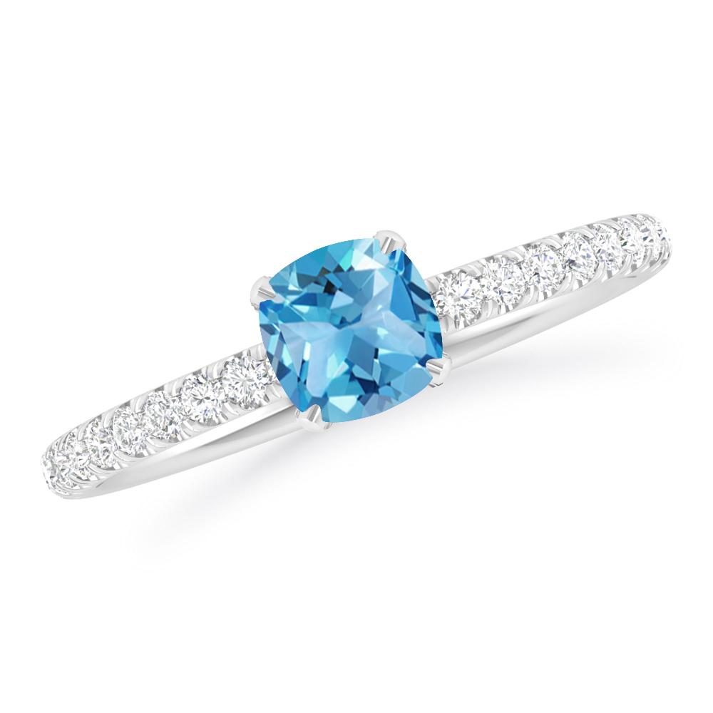 White Gold - Blue Topaz