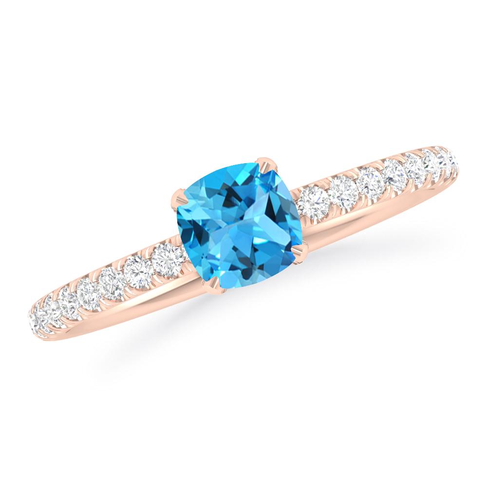 Rose Gold - Blue Topaz